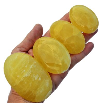 Piedra de palma de calcita de limón (40 mm - 85 mm)