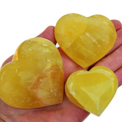 Lemon Calcite Heart Crystal (50mm - 75mm)