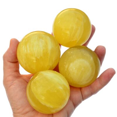 Sphère de calcite citronnée (50mm - 65mm)