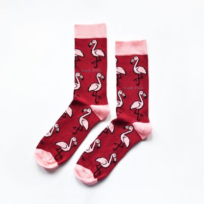 Flamingo-Socken | Bambussocken | Rote Socken | Afrika-Socken