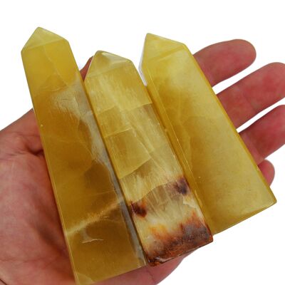 Cristallo di obelisco di calcite al limone (70 g - 140 g)