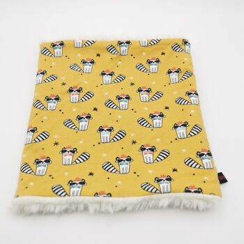 Snood enfant motif Raton laveur 7-12 ans - moutarde 3