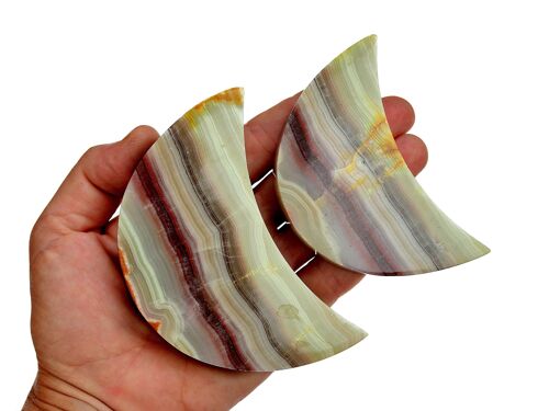 Pink Banded Onyx Moon (90mm - 100mm)