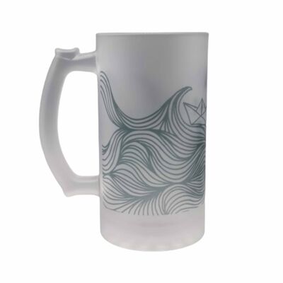 Paper Boat Frosted Beer Stein