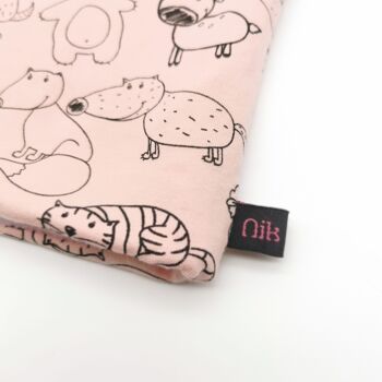 Snood enfant motif Animaux 7-12 ans - rose 1