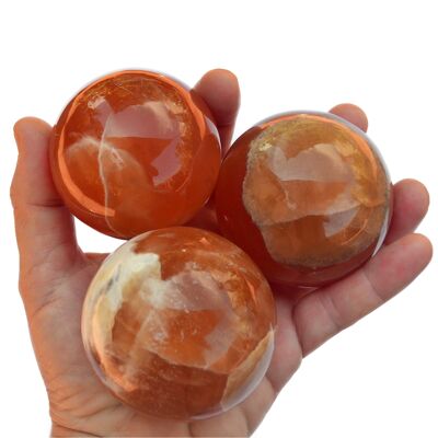 Honey Calcite Sphere Crystal (60mm - 70mm)