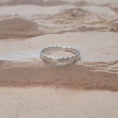 Brushed Sterling Silver Tikuna Ring Ring
