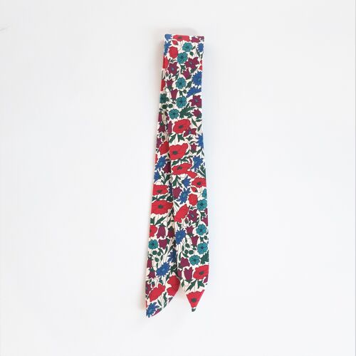 Bracelet foulard tissu femme Liberty poppy and daisy bleu canard