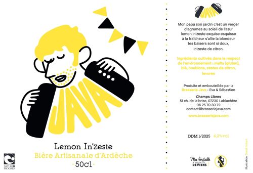 Lemon In'zeste - Bière blonde sous mention Nature&Progrès // 50cl // 4,2%