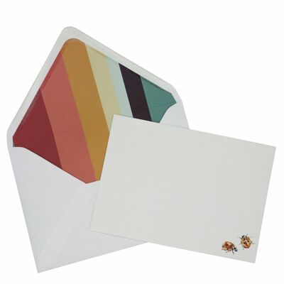Marienkäfer-Grußkarten-Set mit linierten Umschlägen