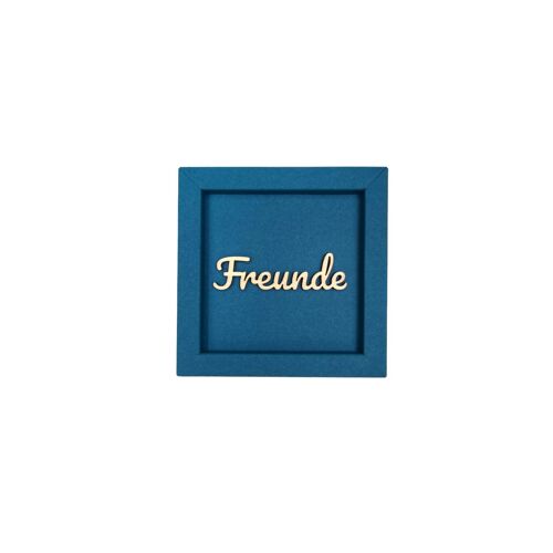 FREUNDE - Bild Karte Holzschriftzug Magnet Freunde