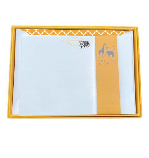 Bee Swirl Notecard Set with Lined Envelopes