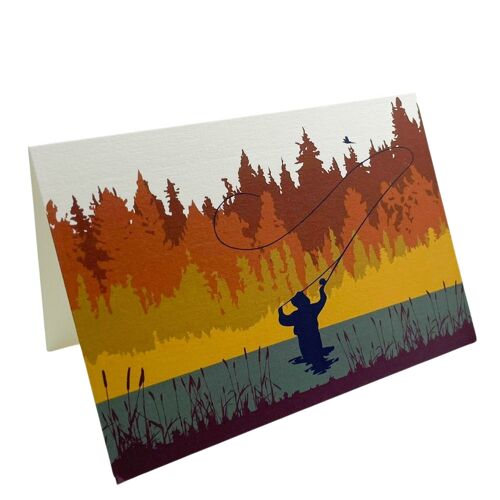 Autumn Fly Fishing Greetings Card