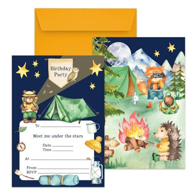 Invitations de fête de camping