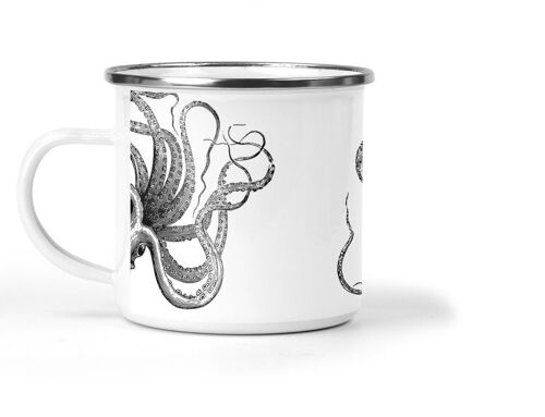 Kraken Can Can Enamel Metal Tin Cup