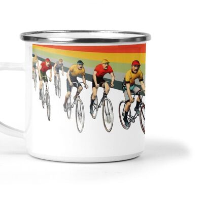 Tazza di latta in metallo smaltato Cameron Vintage Cycling