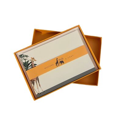 Ensemble de cartes pour notes « Grand Giraffe » de la Ménagerie de Darwin avec enveloppes vergées