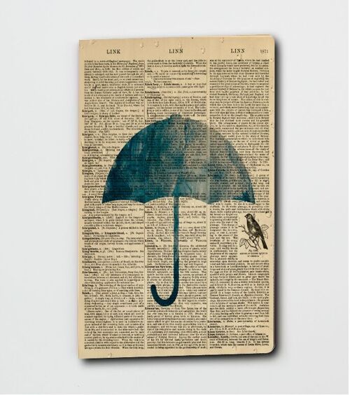 Dictionary Art Umbrella Notebook - Notepad - Journal - (WAN23402)