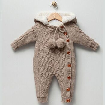 Un paquet de quatre tailles de tricots biologiques à capuche pour bébé, combinaison de landau d'extérieur 2