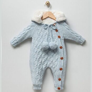 Un paquet de quatre tailles de tricots biologiques à capuche pour bébé, combinaison de landau d'extérieur 3
