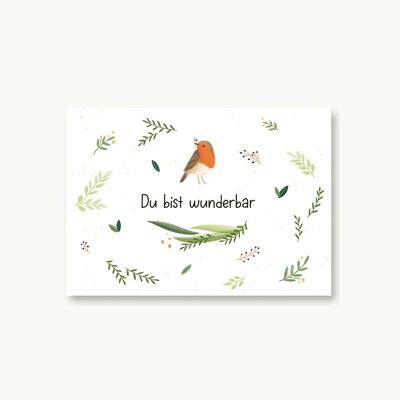 Mini card - Small messages - You are wonderful DIN A7