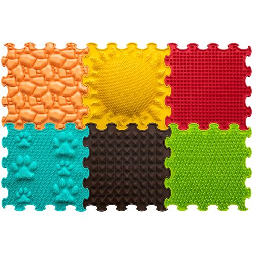 Ortoto Sensory Massage Puzzle Matten Set Sunshine Garden 6 stuks