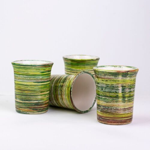 Vaso cerámica desayuno 250 ml decoración de hogar, lapicero, baño / Verde AMAZONAS