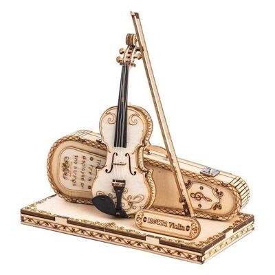 Puzzle de Madera DIY 3D Violín Capriccio, Robotime, TG604K, 14.5×7.5x15cm