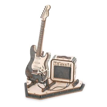 Puzzle en bois bricolage guitare électrique 3D, Robotime, TG605K, 17×10.5x22cm 1