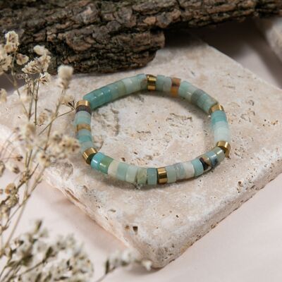 Amazonite heishi bead bracelet