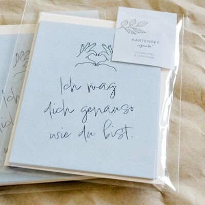 Set de cartes de vœux composé de 4 cartes et 4 enveloppes