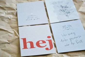 Set de cartes de vœux composé de 4 cartes et 4 enveloppes 4