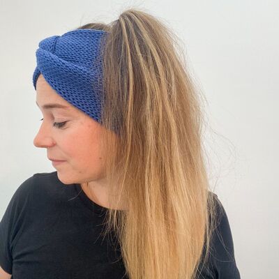 Headband 100% merino wool, royal blue