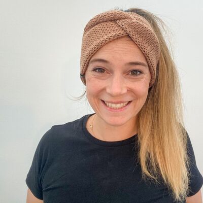 Headband 100% merino wool, camel