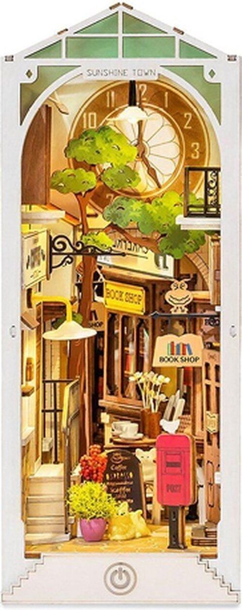 DIY Book Nook Bookend Sunshine Town, Robotime, TGB02, 18.5x10x24.2cm