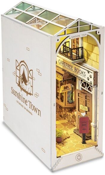 Serre-livres DIY Book Nook Sunshine Town, Robotime, TGB02, 18,5x10x24,2cm 2