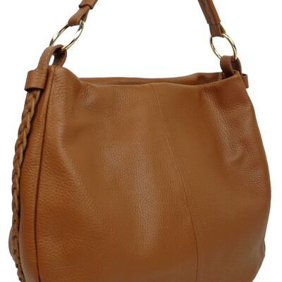 Leather shoulder bag with braided details Derwella 51003