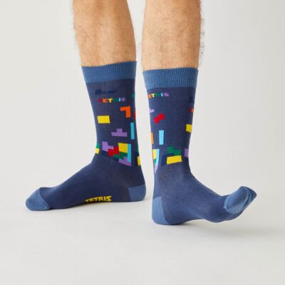 BeTetris GamePlay Blue – Socken aus 100 % Bio-Baumwolle