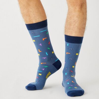 BeTetris GameOn Blue – Socken aus 100 % Bio-Baumwolle