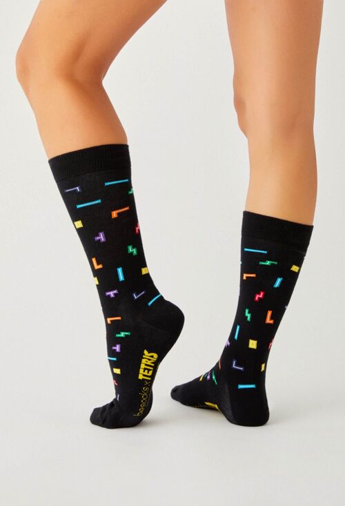 BeTetris GameOn Black - 100% Organic Cotton Socks