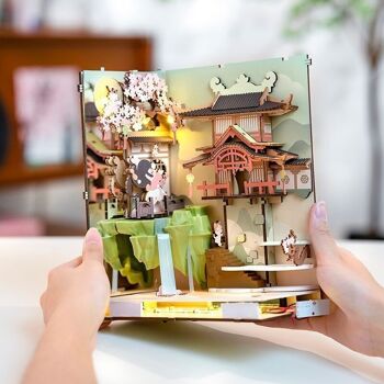 Serre-livres DIY Book Nook Falling Sakura, Robotime, TGB05, 10 × 18,7 × 24,2 cm 4