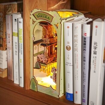 Serre-livres DIY Book Nook Falling Sakura, Robotime, TGB05, 10 × 18,7 × 24,2 cm 5