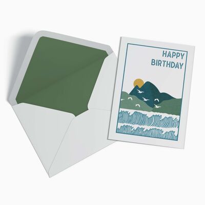 Biglietto d'auguri sulla baia e molto lontano