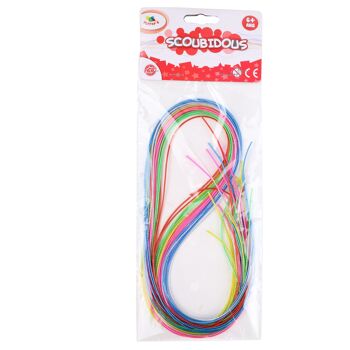 FLYPOP'S - 20 Fils de Scoubidou À Paillette - Jeu de Récréation - 010004YU - Multicolore - Nylon - Loisir Créatif - Jouet Enfant - Brins - 80 cm x 0,5 cm - À Partir de 6 ans 2