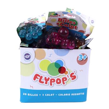 FLYPOP'S - Billes Transparentes - Jeu de Récréation - 033033 - Couleur Aléatoire - Verre - Jeu d'Adresse - Jouet Enfant - 1,6 cm x 1,6 cm - À Partir de 3 ans 2