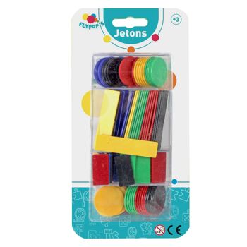 FLYPOP'S - Jetons - Jeu De Cartes - 140275LIN - Multicolore - Plastique - 2 à 6 Joueurs - Jeux de Société - Poker - Loto - 22 cm x 11 cm - À Partir de 6 ans 2