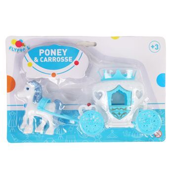 FLYPOP'S - Poney Et Carrosse - Jouet Pour Enfant - 010098 - Multicolore - Plastique - Cheval - Carosse de Princesse - 26 cm x 7 cm - À Partir de 3 ans 3