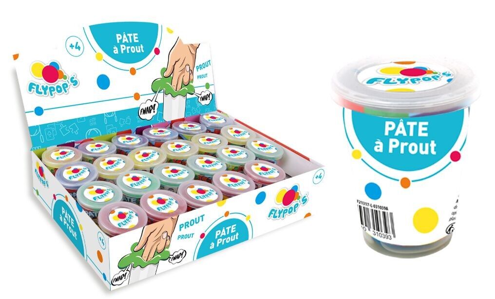 FLYPOP'S - Pack de 12 Pots de Slime - Pop - 031097PA - Multicolore - 100Gr - Jouet Enfant - Cadeau - Activités Manuelles - Jouet Enfant - Anniversaire