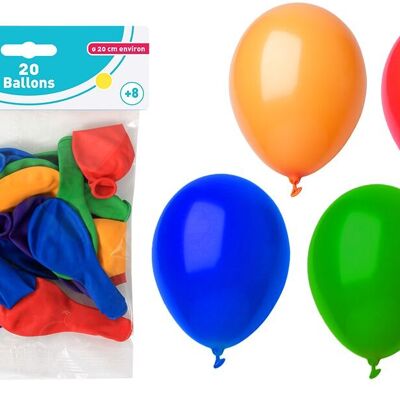 FLYPOP'S - 20 Ballons À Gonfler - Fête - 130020 - Multicolore - Latex Naturel - Enfant - Anniversaire - Bombe à Eau - 19 cm x 19 cm - À Partir de 3 ans