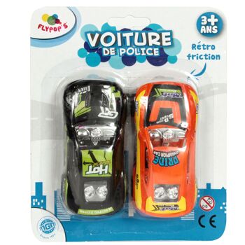 FLYPOP'S - Mini Voitures Racing - Mini Véhicule - 023354LIN - Multicolore - Plastique - Véhicule Rétro-Friction - Miniature - Automobile - Jouet Enfant - 9 cm x 3 cm - À Partir de 3 ans 3